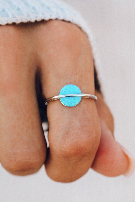 Pura Vida Saturn Opal Ring Silver