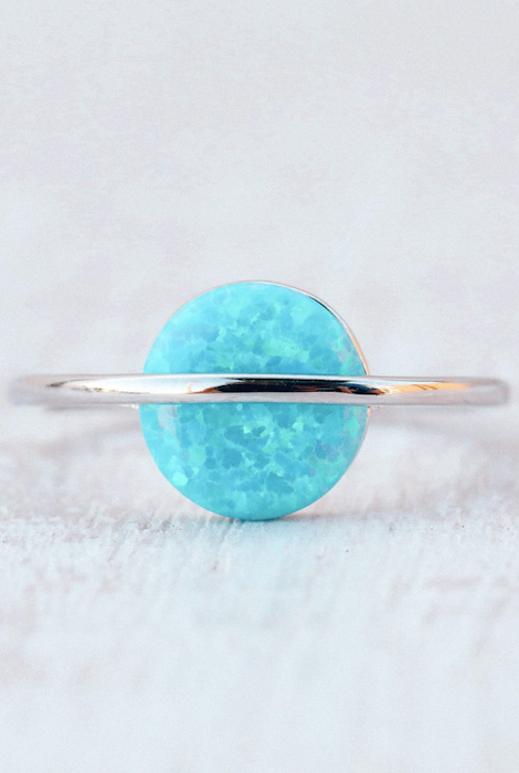 Pura Vida Saturn Opal Ring Silver