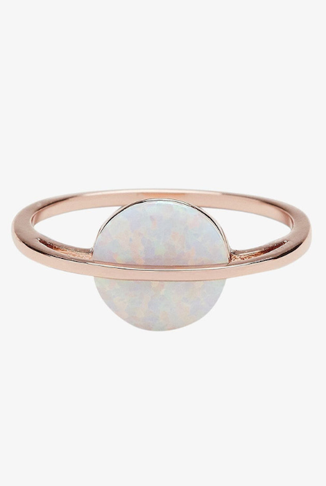 Pura Vida Opal Saturn Ring Rose Gold