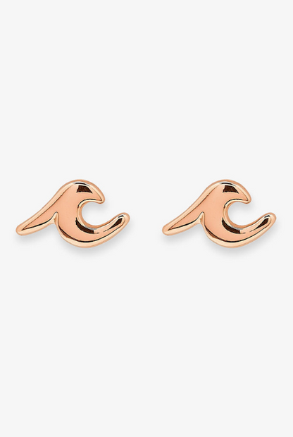 Pura Vida Wave Stud Earrings Rose Gold