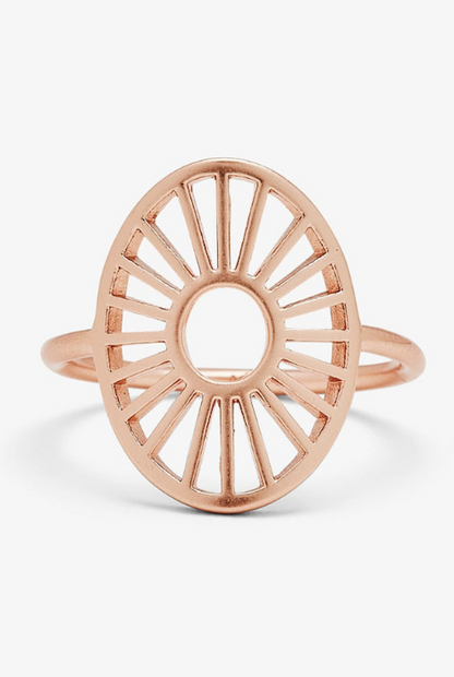 Pura Vida Sunburst Ring Rose Gold Size 6