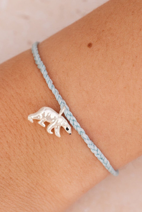 Pura Vida Polar Bear Charity Charm Bracelet Ice Blue