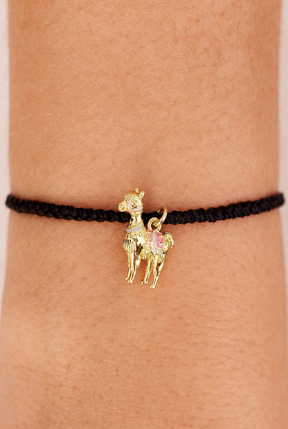 Pura Vida Charity Llama Bracelet Gold Wildlife Conservation