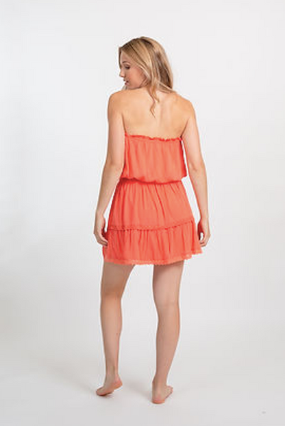 KOY RESORT BANDEAU MINI DRESS - PUNCH