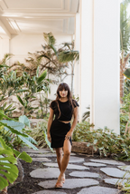 Koy Resort Laguna Rib Twisted Crop - Black