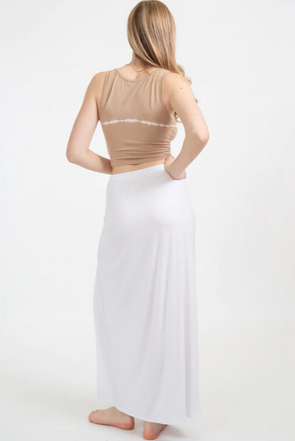 KOY RESORT LAGUNA MAXI SKIRT W/KNOT WHITE