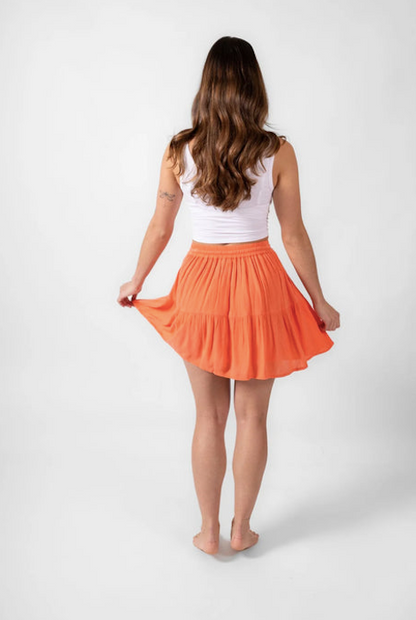 KOY RESORT MIAMI TIERED SHORT SKIRT - PUNCH