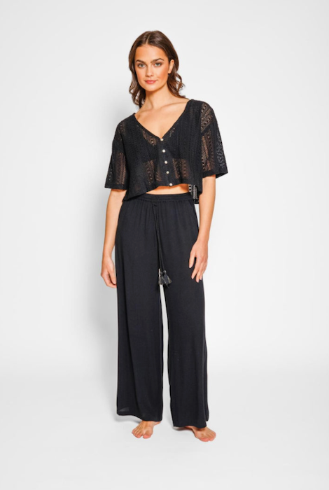 KOY RESORT MIAMI WIDE LEG PANTS BLACK