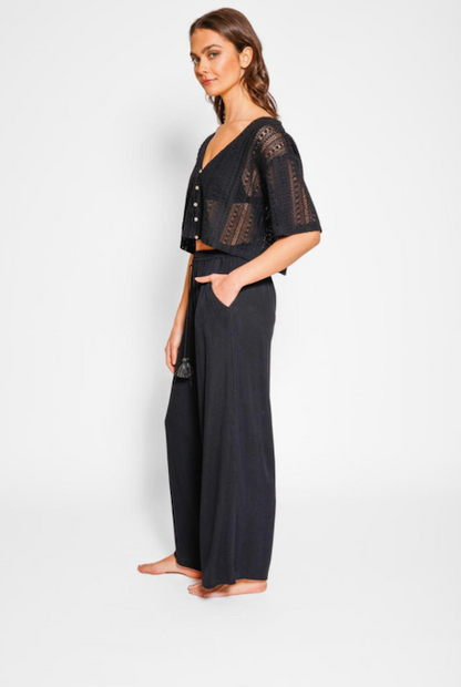 KOY RESORT MIAMI WIDE LEG PANTS BLACK