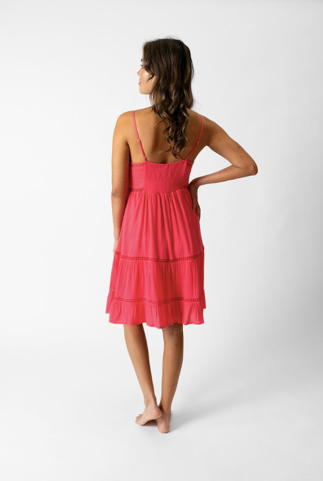 Koy Resort Miami Luxe Spagetti Strap Dress Guava