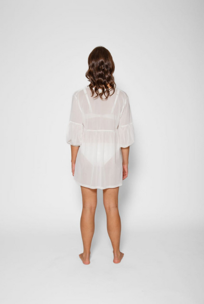 Koy Resort Escape Mesh Lace Front Tunic White