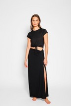 Koy Resort Laguna Tie Front Top - Black