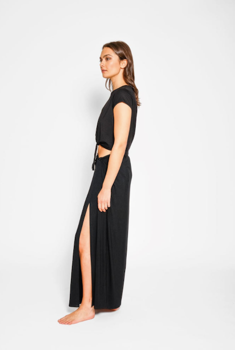 Koy Resort Laguna Tie Front Top - Black