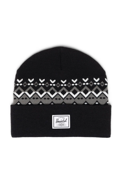 Herschel Elmer Fair Isle Beanie - Black Fair Isle