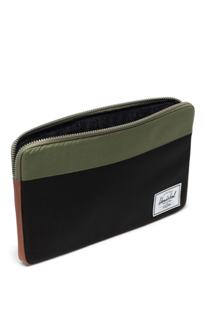 Herschel Anchor 15-16" Sleeve - Black/Four Leaf Clover/Saddle Brown