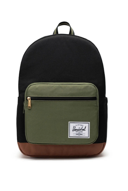 Herschel Pop Quiz Backpack - Black/Four Leaf Clover/Saddle Brown