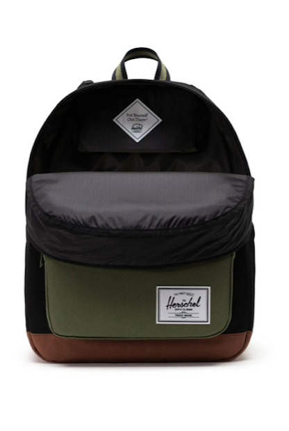 Herschel Pop Quiz Backpack - Black/Four Leaf Clover/Saddle Brown