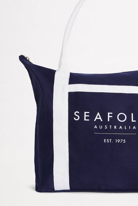 SEAFOLLY CANVAS TOTE BAG - TRUE NAVY