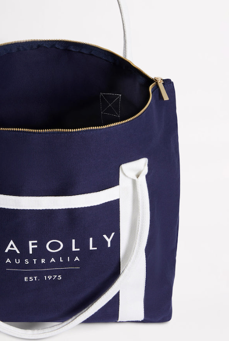 SEAFOLLY CANVAS TOTE BAG - TRUE NAVY