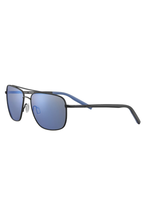 Serengeti Tellaro - Matte Black With Blue Inside Temple Tips / Mineral Polarized 555Nm Blue Cat 2 To 3