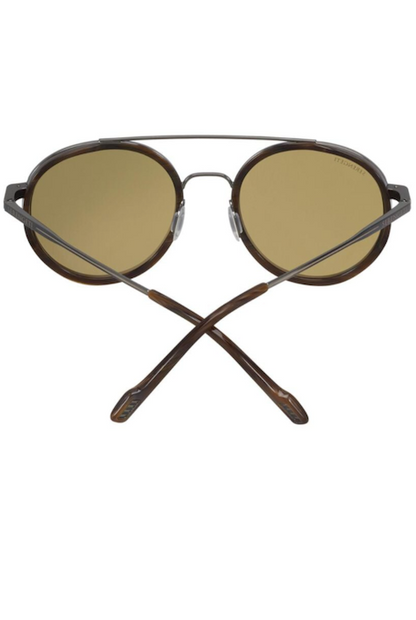 Serengeti Geary - Brown Buffalo Acetate With Shiny Gunmetal Metal / Mineral Polarized 555Nm Blue Cat 2 To 3