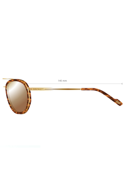 Serengeti Geary - Brown Buffalo Acetate With Shiny Gunmetal Metal / Mineral Polarized 555Nm Blue Cat 2 To 3