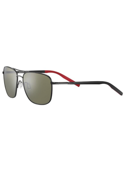 Serengeti Spello - Shiny Black With Red Inside Temple Tips / Mineral Polarized 555Nm Cat 3 To 3