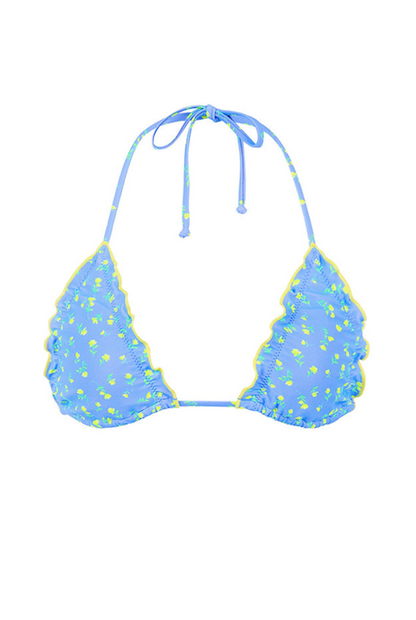 Kulani Kinis Lettuce Edge Bralette Bikini Top - Lemon Bloom