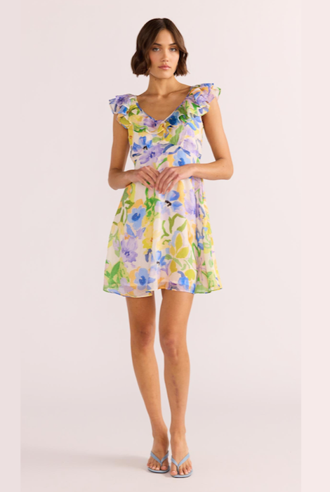 MINKPINK Fable Frill Mini Dress - Painterly Floral