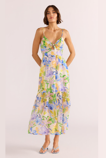 Minkpink Fable Tie Midi Dress - Painterly Floral