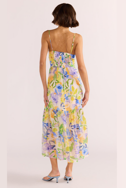 Minkpink Fable Tie Midi Dress - Painterly Floral