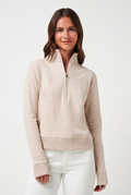 Travismathew Cloud Fleece Half Zip - Heather Natural