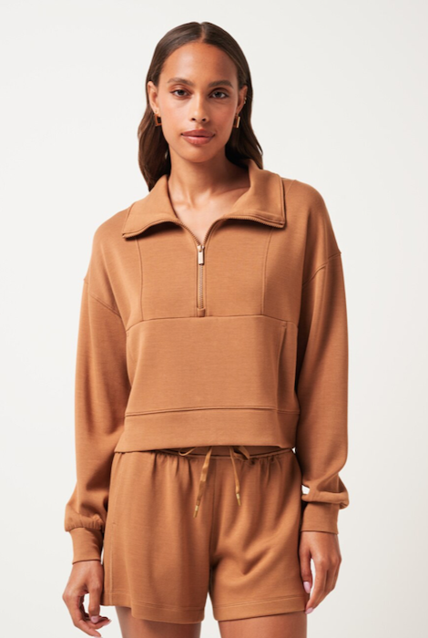 Travismathew Skyloft Soft Half Zip - Chestnut