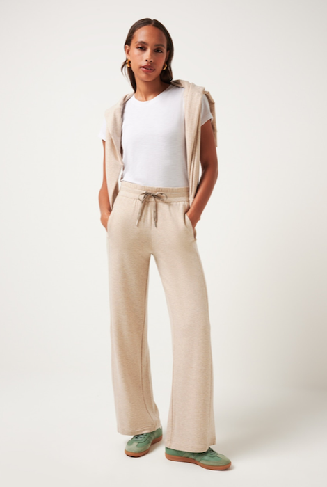 Travismathew Cloud Terry Wide Leg Pant - Heather Natural