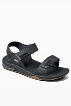 REEF FANNING BAJA SANDALS BLACK/SILVER
