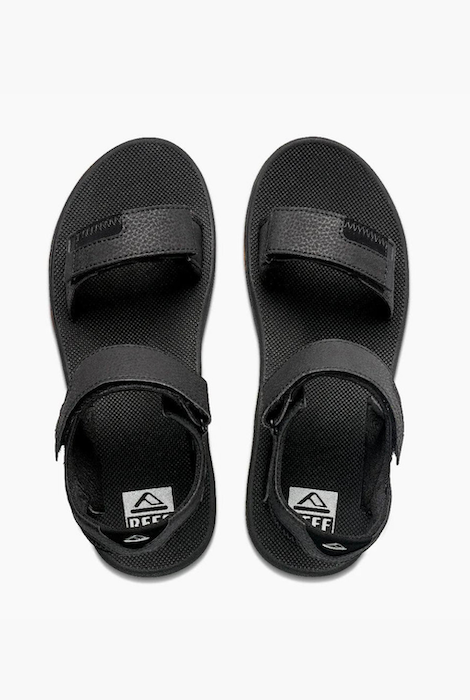 REEF FANNING BAJA SANDALS BLACK/SILVER