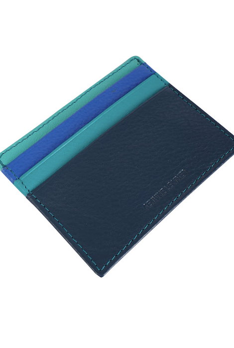 Greenwood Leather Melody Card Wallet - Blue Multi