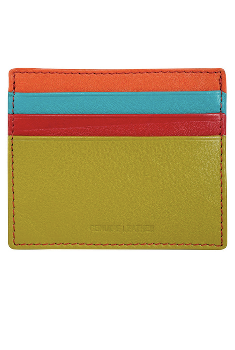 Greenwood Leather Melody Card Wallet - Red Multi