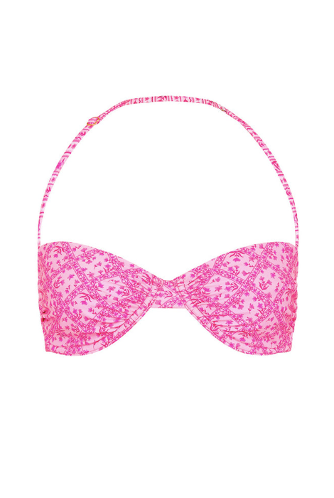 Kulani Kinis Retro Balconette Bra Bikini Top - Electric Palms