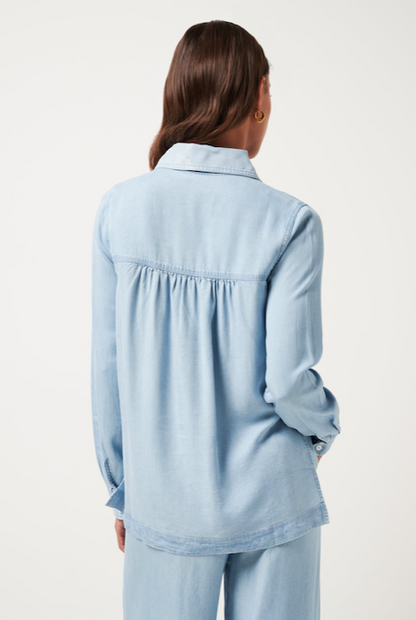 TravisMathew Chambray Button Down Long Sleeve - Light Wash