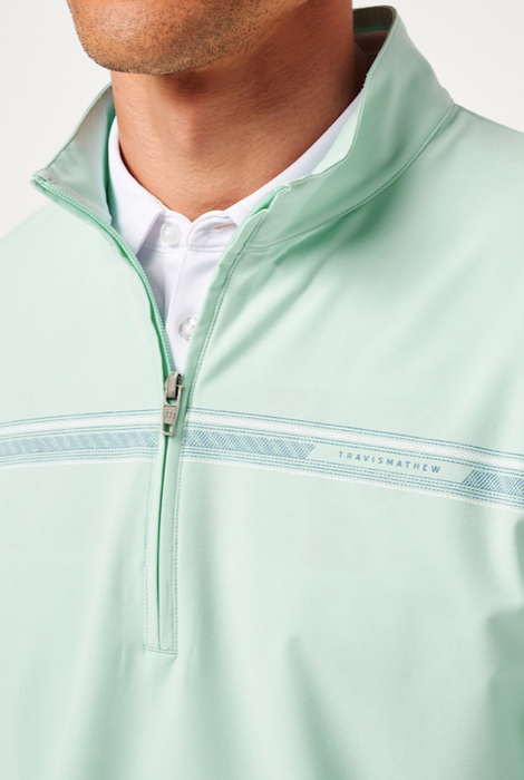 TravisMathew On The Map Pullover - Eggshell Blue