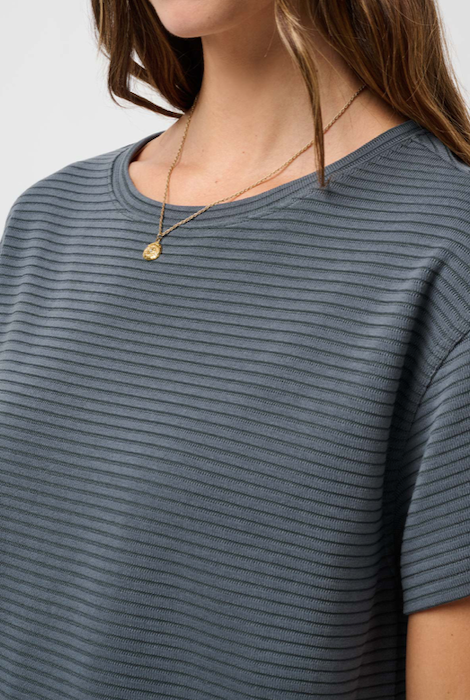 TravisMathew Charter Cruise Wide Rib Top - Ombre Blue