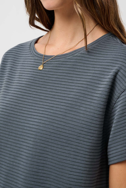 TravisMathew Charter Cruise Wide Rib Top - Ombre Blue