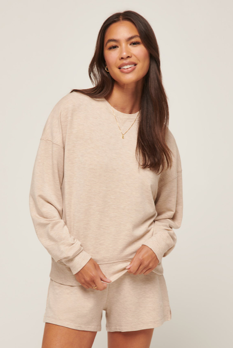 TravisMathew Cloud Terry Crew - Heather Natural