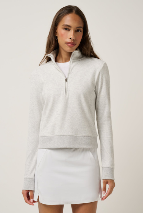 TravisMathew Cloud Fleece Half Zip - Heather Grey