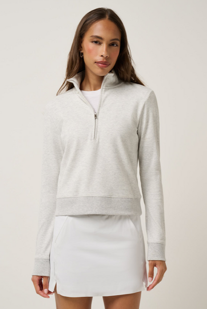 TravisMathew Cloud Fleece Half Zip - Heather Grey
