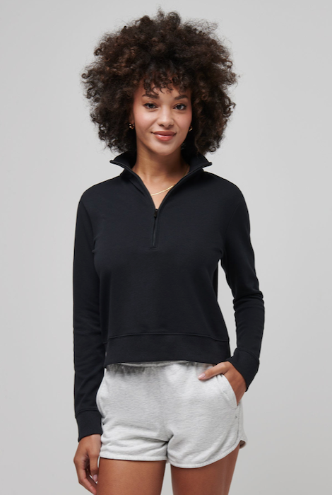 TravisMathew Cloud Fleece Half Zip - Black