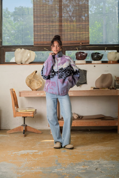 Kuwalla Tee Printed Sherpa Fleece - Sunset Stallion