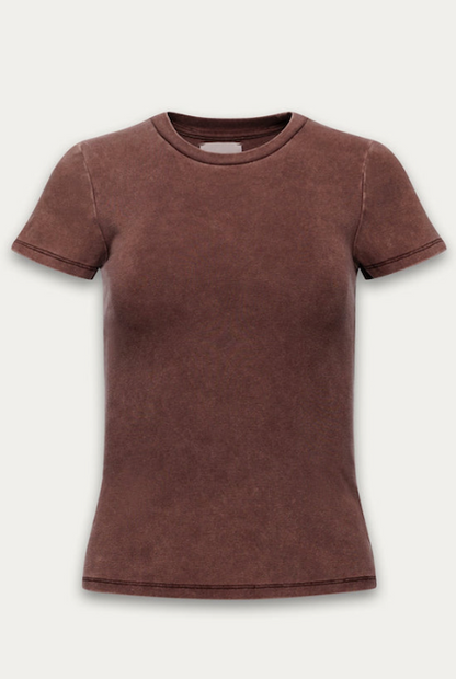 Kuwalla Tee Micro Rib Tee - Washed Brown