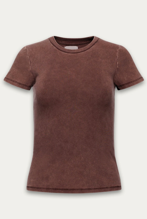 Kuwalla Tee Micro Rib Tee - Washed Brown